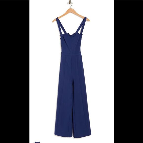 Likely Romi wide leg  retro style jumpsuit size 2 and 4 in blue NWT - Picture 4 of 11